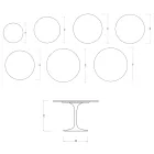 Mesa redonda Tulipa Saarinen, 74 cm de altura, em cerâmica Statuario Florim brilhante - Scarlet Viadurini
