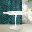 Mesa redonda Tulipa Saarinen, 74 cm de altura, em cerâmica Statuario Florim brilhante - Scarlet Viadurini