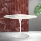 Mesa redonda Saarinen Tulip, 74 cm de altura, em cerâmica fosca Florim Statuario - Escarlate Viadurini