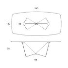 Tampo da mesa da sala de jantar em cerâmica mate e pernas de metal - Monacco Viadurini
