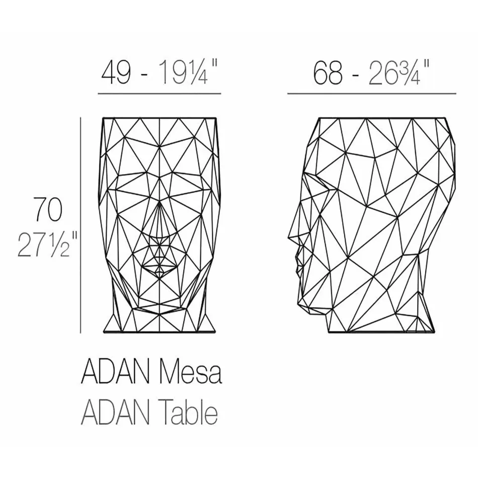 Adan by Vondom mesa / banqueta para exterior, em polietileno Viadurini