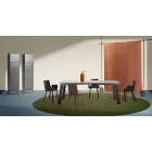 Mesa da Sala de Estar Moderna em Aço com Tampo em Mármore Design - Aronte Viadurini