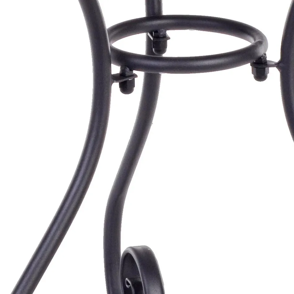 Mesa redonda de jardim estilo Shabby Chich em aço pintado - Encantamento Viadurini