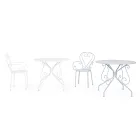 Mesa redonda de jardim estilo Shabby Chich em aço pintado - Encantamento Viadurini