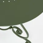 Mesa redonda de jardim estilo Shabby Chich em aço pintado - Encantamento Viadurini