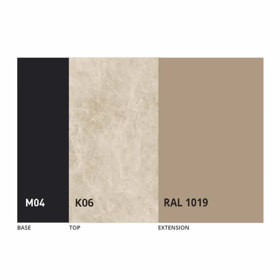 Mesa de Jantar Redonda Extensível até 165 cm com Tampo em Cerâmica - Pistolero Viadurini