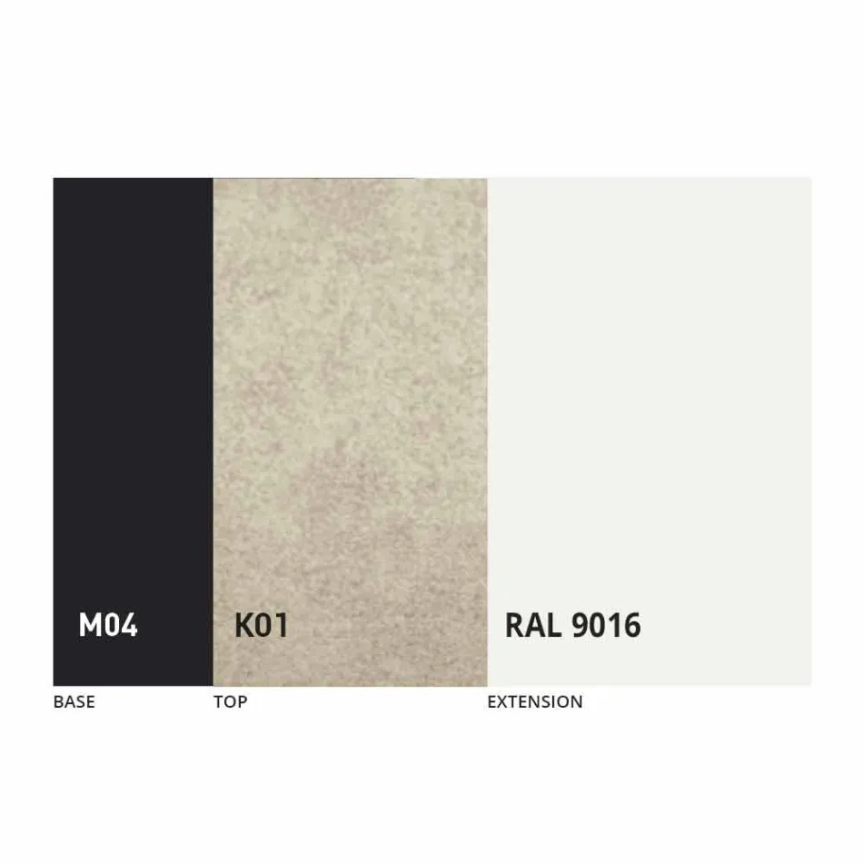 Mesa de Jantar Redonda Extensível até 165 cm com Tampo em Cerâmica - Pistolero Viadurini