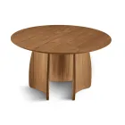Mesa redonda de seis lugares em MDF com pés curvos, disponível em três cores - Argo Viadurini