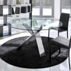Mesa de design redondo d.150 cristal top made in Italy Cristal Viadurini
