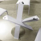 Mesa de design redondo d.150 cristal top made in Italy Cristal Viadurini