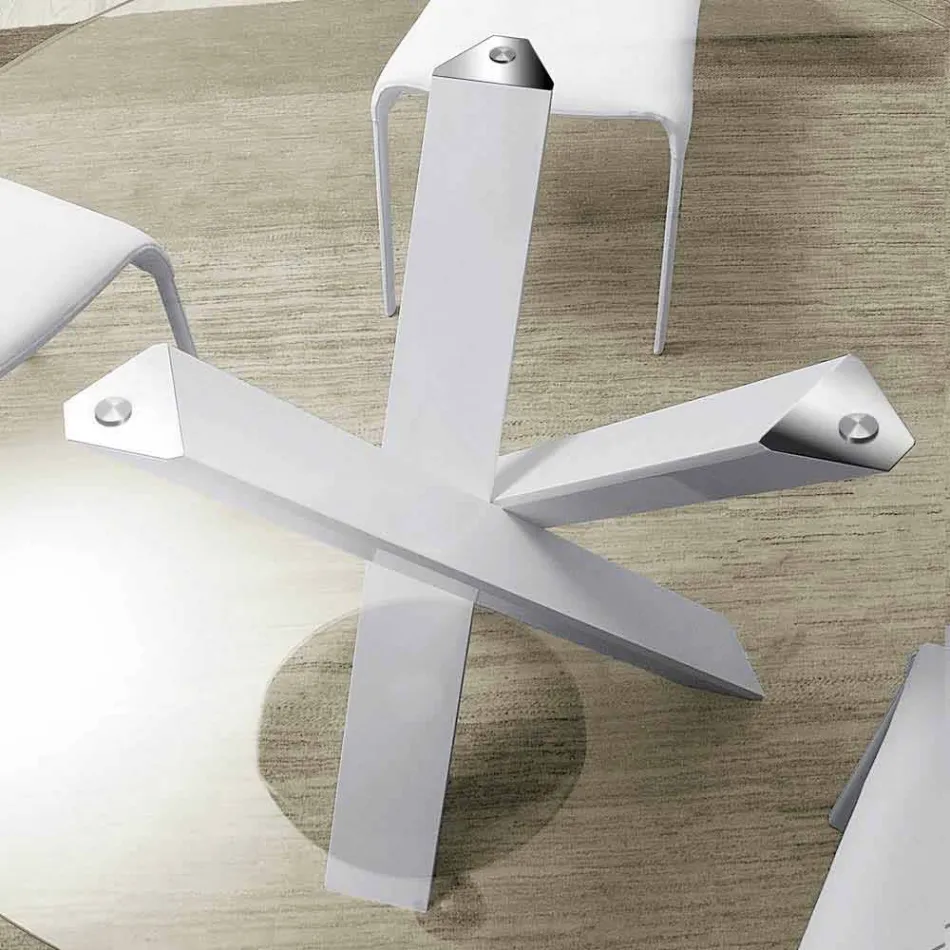 Mesa redonda de design d.160 tampo de cristal feito na Itália Cristal Viadurini