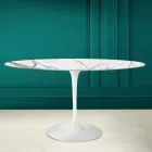 Mesa Tulipa Eero Saarine A 73 Oval em cerâmica Invisible Select Made in Italy - Escarlate Viadurini