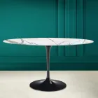 Mesa Tulipa Eero Saarine A 73 Oval em cerâmica Invisible Select Made in Italy - Escarlate Viadurini