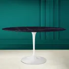 Mesa Tulipa Eero Saarine A 73 Oval em Cerâmica Noir Laurent Made in Italy - Escarlate Viadurini
