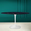 Mesa Tulipa Eero Saarinen H 74 Oval em Cerâmica Noir Laurent Made in Italy - Escarlate