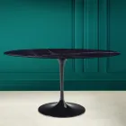 Mesa Tulipa Eero Saarine A 73 Oval em Cerâmica Noir Laurent Made in Italy - Escarlate Viadurini
