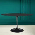 Mesa Tulipa Eero Saarine H 73 Oval em Cerâmica Noir Soft Made in Italy - Escarlate Viadurini