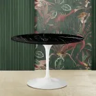 Mesa Tulipa Eero Saarinen H 73 com tampo em mármore preto Marquinia Made in Italy - Escarlate Viadurini