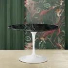 Mesa Tulipa Eero Saarinen H 73 com tampo em mármore verde Alpi Made in Italy - Escarlate Viadurini
