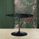Mesa Tulipa Eero Saarinen H 73 com tampo em mármore verde Alpi Made in Italy - Escarlate Viadurini