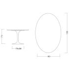 Mesa Tulipa Eero Saarinen H 73 com Tampo Oval em Mármore Arabescato Fabricado na Itália - Escarlate Viadurini