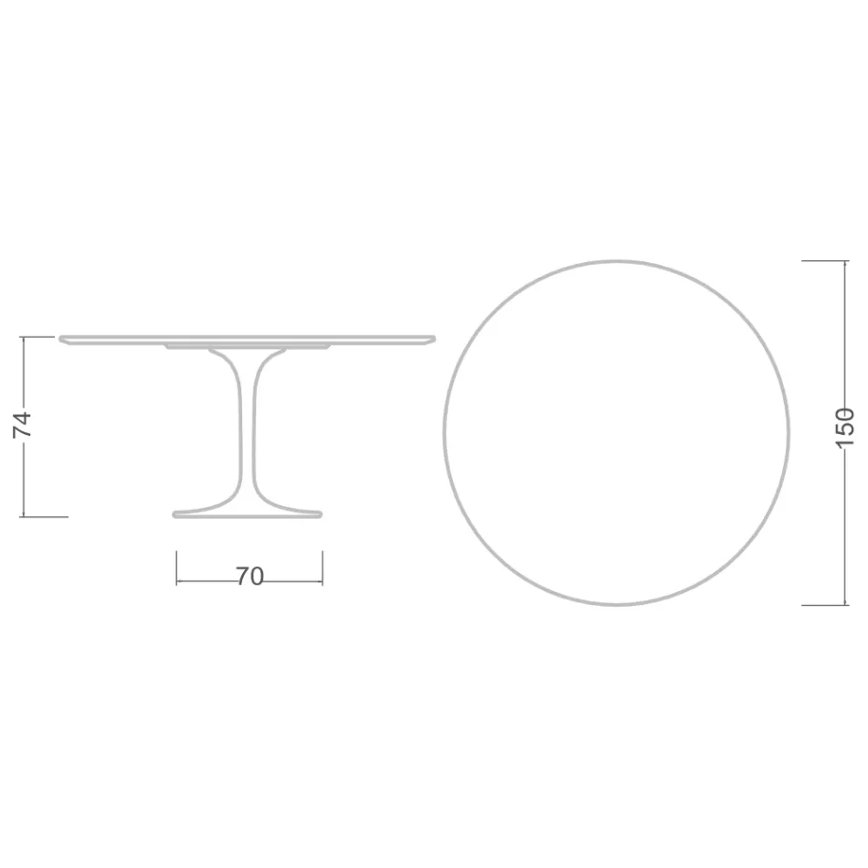 Mesa Tulipa Eero Saarinen H 73 em Calacatta Michelangelo Made in Italy - Escarlate Viadurini