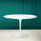 Mesa Tulipa Eero Saarinen H 73 em Calacatta Michelangelo Made in Italy - Escarlate Viadurini