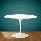 Mesa Tulipa Eero Saarinen H 73 em cerâmica Entzo Made in Italy - Escarlate Viadurini