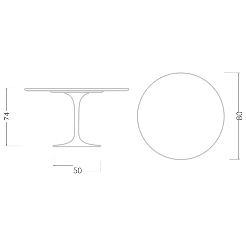 Mesa Tulipa Eero Saarinen H 73 em cerâmica Entzo Made in Italy - Escarlate Viadurini