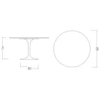 Mesa Tulipa Eero Saarinen H 73 em cerâmica Entzo Made in Italy - Escarlate Viadurini