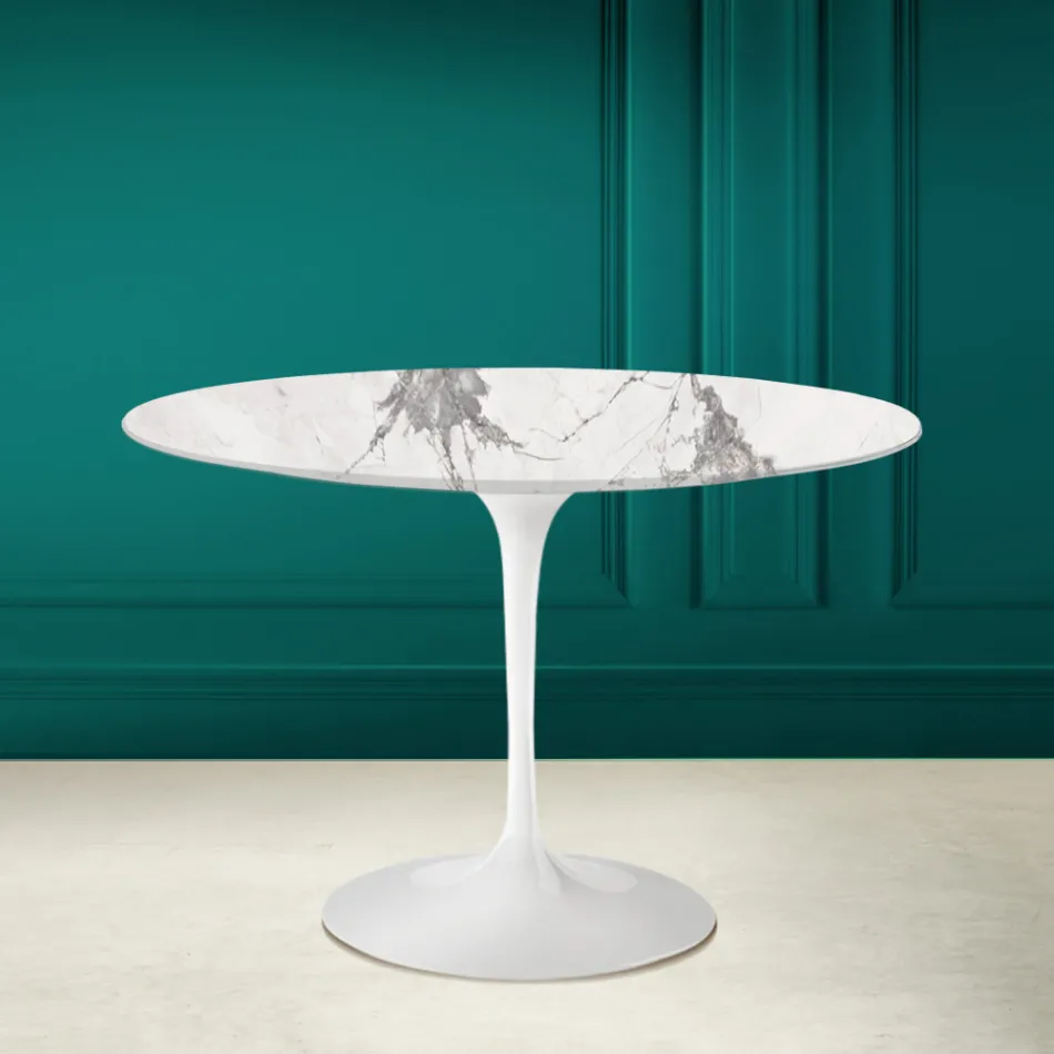 Mesa Tulipa Eero Saarinen H 73 em cerâmica Invisible Select Made in Italy - Escarlate Viadurini