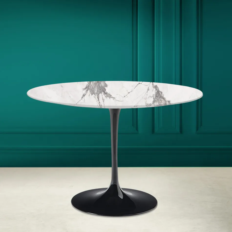 Mesa Tulipa Eero Saarinen H 73 em cerâmica Invisible Select Made in Italy - Escarlate Viadurini