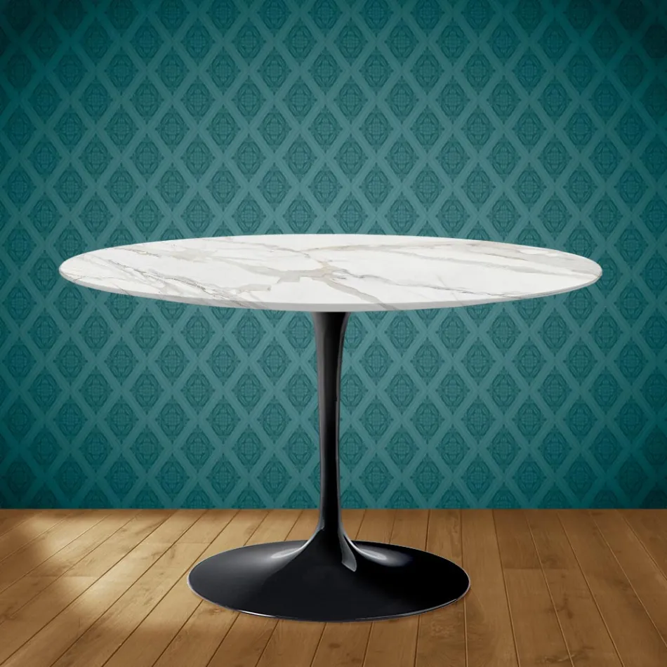 Mesa Tulipa Eero Saarinen H 73 em cerâmica Morpheus Made in Italy - Escarlate Viadurini