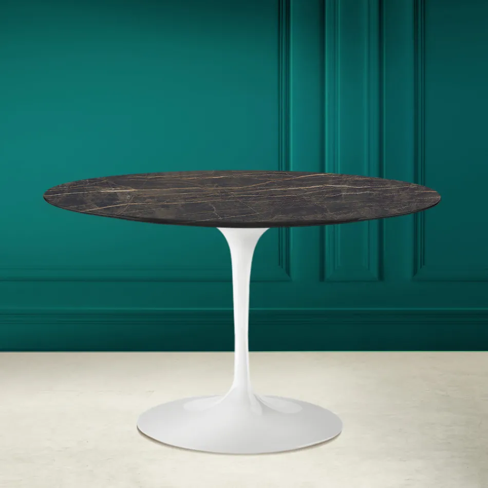 Mesa Tulipa Eero Saarinen H 73 em cerâmica Noir Desire Made in Italy - Escarlate Viadurini