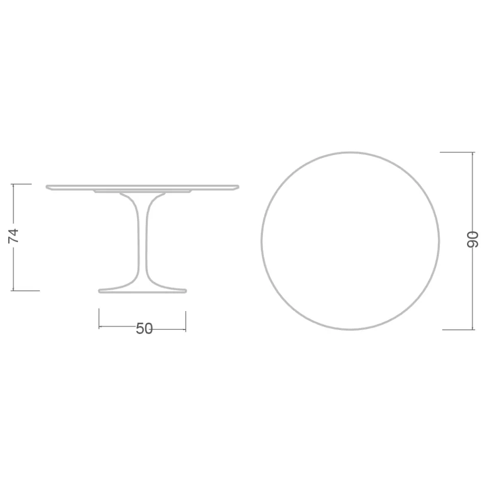 Mesa Tulipa Eero Saarinen H 73 em cerâmica Noir Desire Made in Italy - Escarlate Viadurini