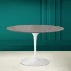 Mesa Tulipa Eero Saarinen H 73 em cerâmica Pietra Grey Made in Italy - Scarlet Viadurini