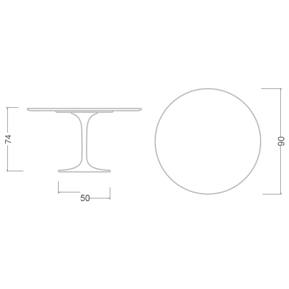Mesa Tulipa Eero Saarinen H 73 em cerâmica Sirius Made in Italy - Escarlate Viadurini