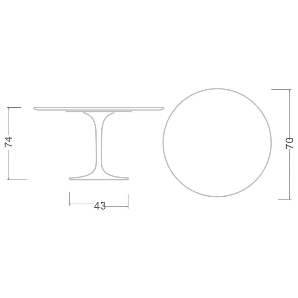 Mesa Tulipa Eero Saarinen H 73 em cerâmica Statuario Full Vein Made in Italy - Escarlate Viadurini