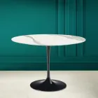 Mesa Tulipa Eero Saarinen H 73 em cerâmica Statuario Full Vein Made in Italy - Escarlate Viadurini