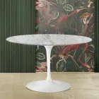 Mesa Tulipa Eero Saarinen H 73 em mármore Arabescato Made in Italy Viadurini