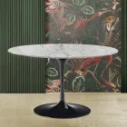 Mesa Tulipa Eero Saarinen H 73 em mármore Arabescato Made in Italy Viadurini