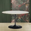 Mesa Tulipa Eero Saarinen H 74 em mármore dourado Calacatta Made in Italy - Escarlate
