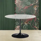 Mesa Tulipa Eero Saarinen H 73 em mármore de Carrara Statuarietto Made in Italy - Escarlate Viadurini
