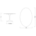 Mesa Tulipa Eero Saarinen H 73 Oval em Cerâmica Branca Absoluta Made in Italy - Escarlate Viadurini
