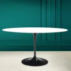 Mesa Tulipa Eero Saarinen H 73 Oval em Cerâmica Branca Absoluta Made in Italy - Escarlate Viadurini