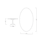 Mesa Tulipa Eero Saarinen H 73 Oval em Cerâmica Calacatta Michelangelo - Escarlate Viadurini