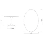 Mesa Tulipa Eero Saarinen H 73 Oval em Cerâmica Calacatta Michelangelo - Escarlate Viadurini