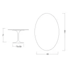 Mesa Tulipa Eero Saarinen H 73 Oval em Cerâmica Entzo Made in Italy - Escarlate Viadurini