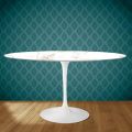 Mesa Tulipa Eero Saarinen H 74 Oval em Cerâmica Entzo Made in Italy - Escarlate