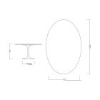 Mesa Tulipa Eero Saarinen H 73 Oval em Entzo Ceramic Made in Italy - Escarlate Viadurini